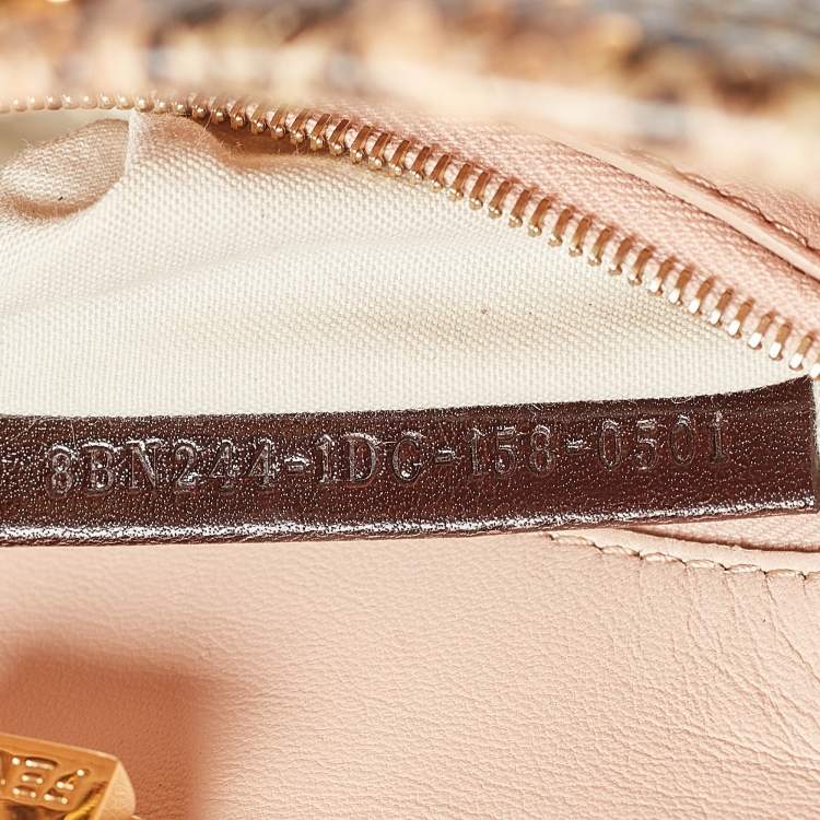 Pre Owned Fendi Multicolor Python Mini Peekaboo Top Handle Bag