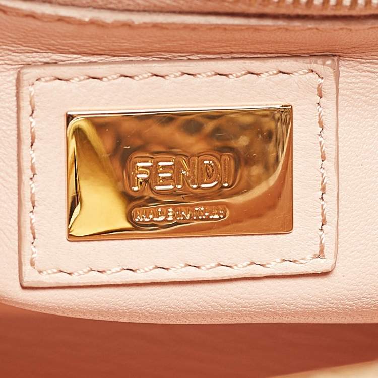 Pre Owned Fendi Multicolor Python Mini Peekaboo Top Handle Bag
