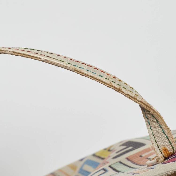 Pre Owned Fendi Multicolor Zucca Coated Canvas Large Roll Tote