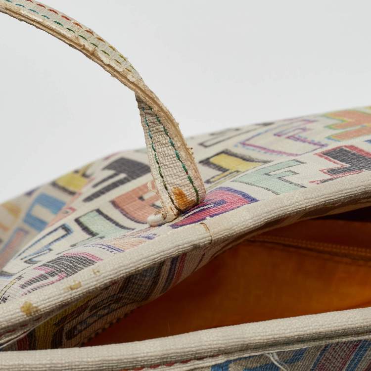 Pre Owned Fendi Multicolor Zucca Coated Canvas Large Roll Tote