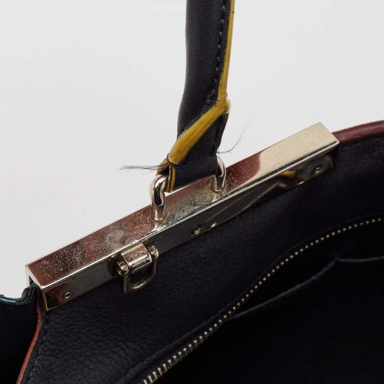 مملوكة مسبقًا Fendi Navy Blue Leather Medium 3Jours Tote