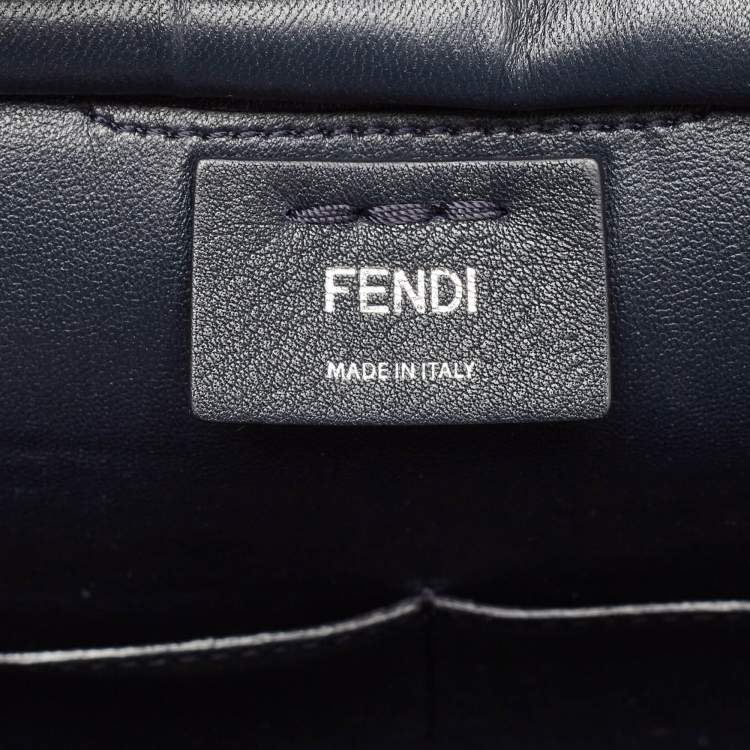 مملوكة مسبقًا Fendi Navy Blue Leather Medium 3Jours Tote