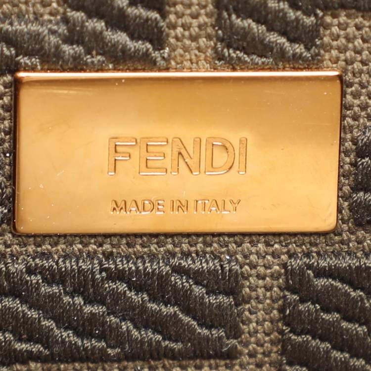 Pre Owned Fendi Brown Leather Mini Peekaboo Top Handle Bag