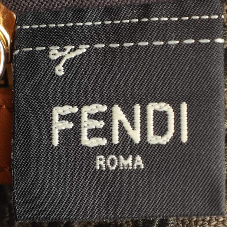 Pre Owned Fendi Brown Leather Mini Peekaboo Top Handle Bag
