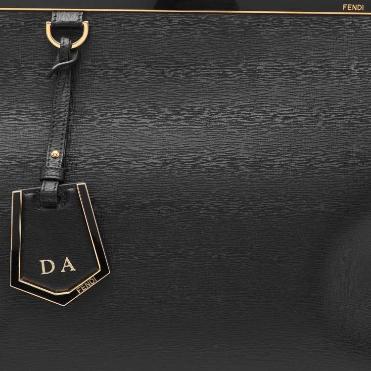 Pre Owned Fendi Black Leather Medium 2Jours Tote
