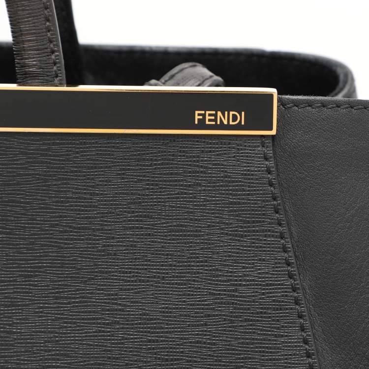 Pre Owned Fendi Black Leather Medium 2Jours Tote