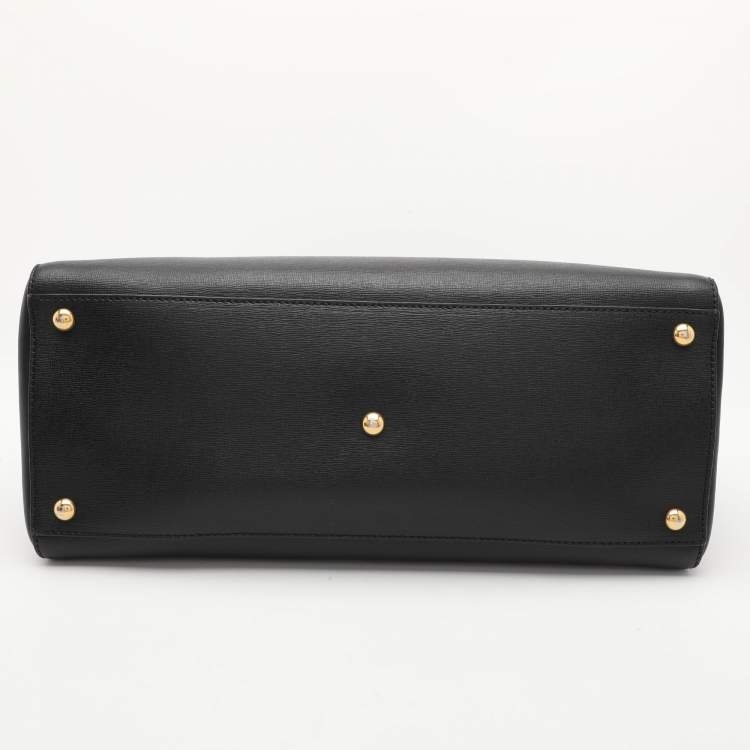 Pre Owned Fendi Black Leather Medium 2Jours Tote