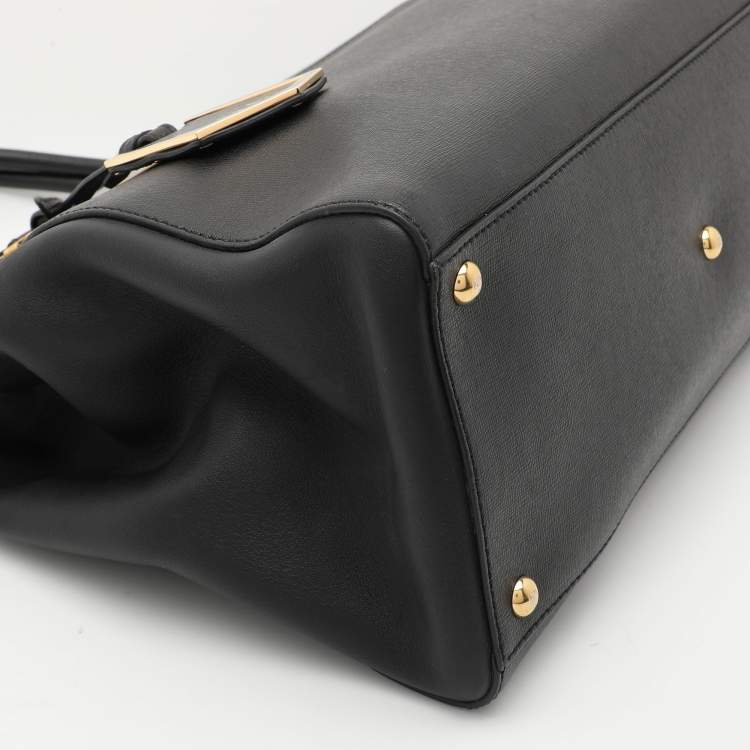 Pre Owned Fendi Black Leather Medium 2Jours Tote