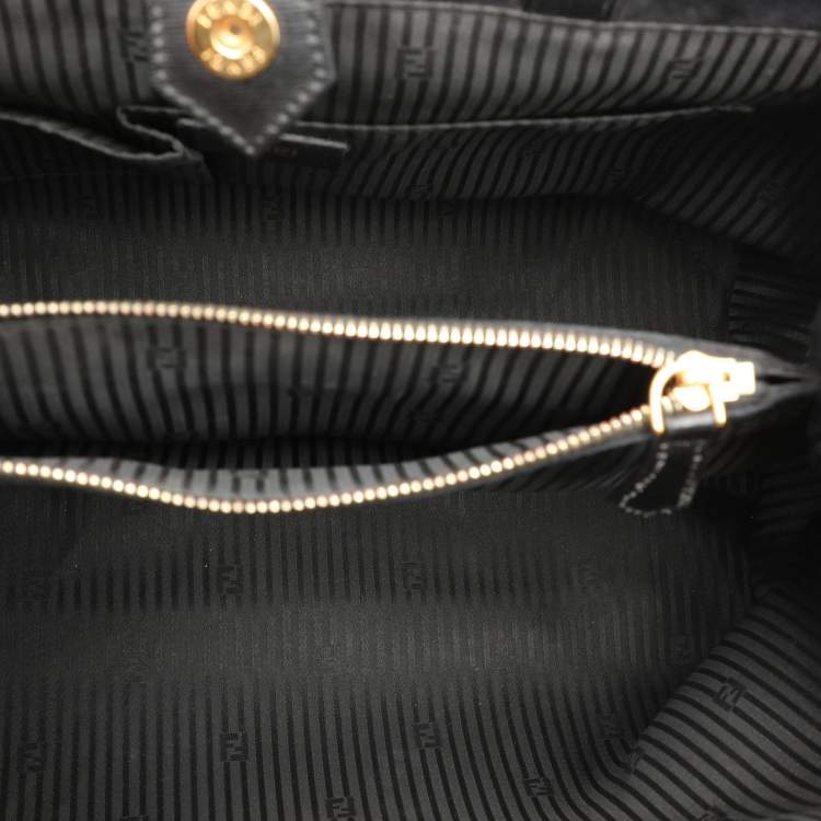 Pre Owned Fendi Black Leather Medium 2Jours Tote