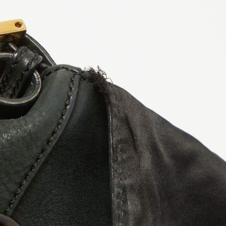 Pre Owned Fendi Black Iridescent Leather Large Mamma Forever Flap Shoulder Bag