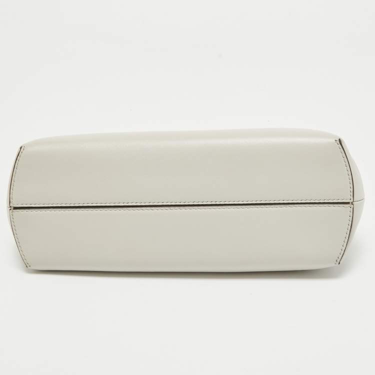 Pre Owned Fendi Grey Leather Small Fendi First Clutch