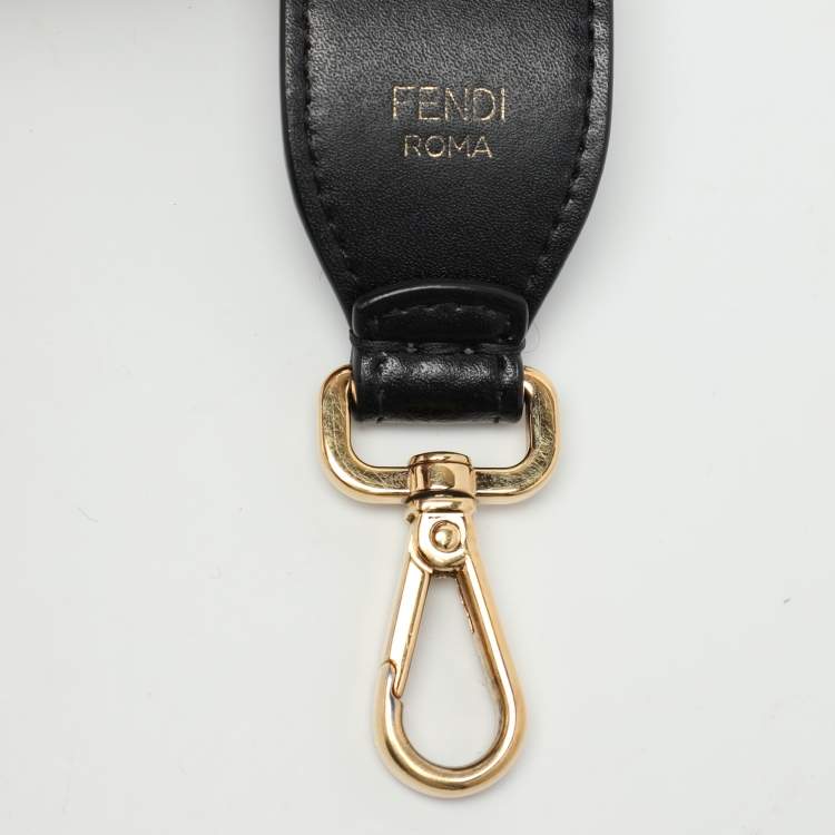 Pre Owned Fendi Black/Brown FF Embossed Leather Kan U Top Handle Bag