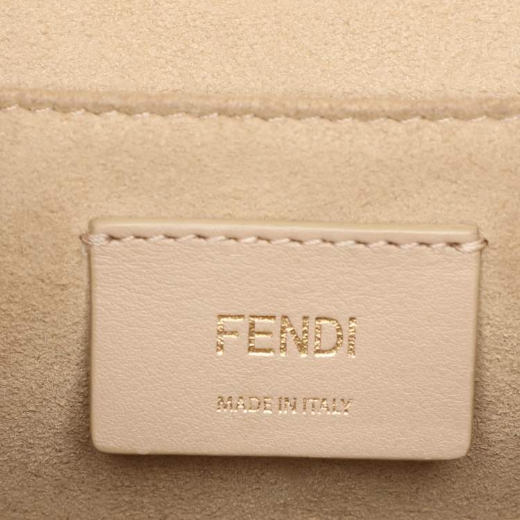 Pre Owned Fendi Black/Brown FF Embossed Leather Kan U Top Handle Bag