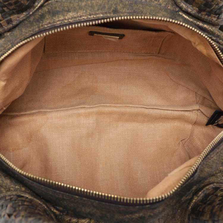 Pre Owned Fendi Tobacco Zucca Canvas and Leather Baby Spy Bag