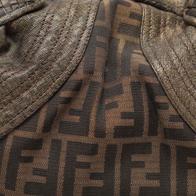 Pre Owned Fendi Tobacco Zucca Canvas and Leather Baby Spy Bag