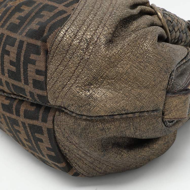 Pre Owned Fendi Tobacco Zucca Canvas and Leather Baby Spy Bag