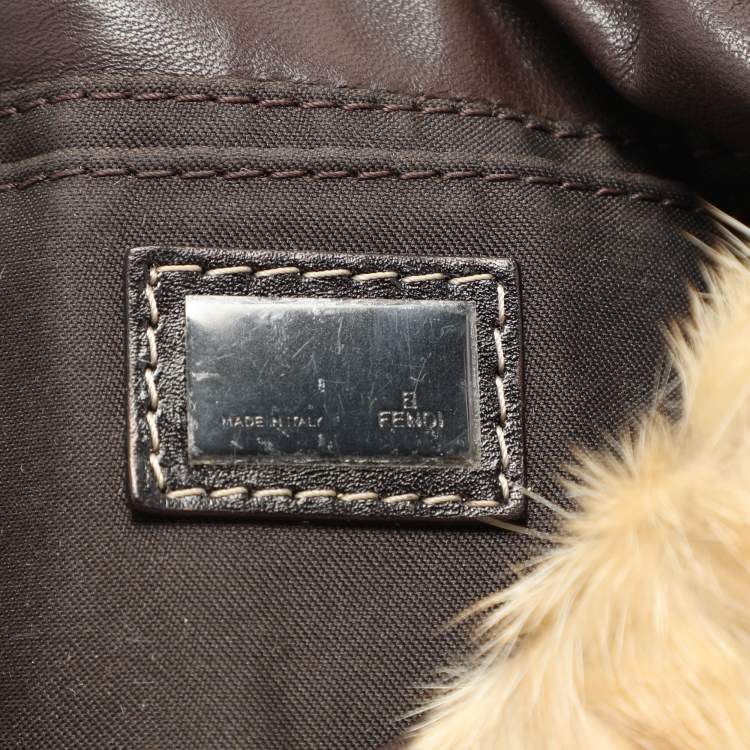 Pre Owned Fendi Beige/Brown Calf Hair Mama Baguette Shoulder Bag