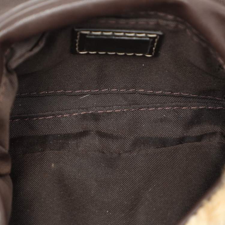 Pre Owned Fendi Beige/Brown Calf Hair Mama Baguette Shoulder Bag