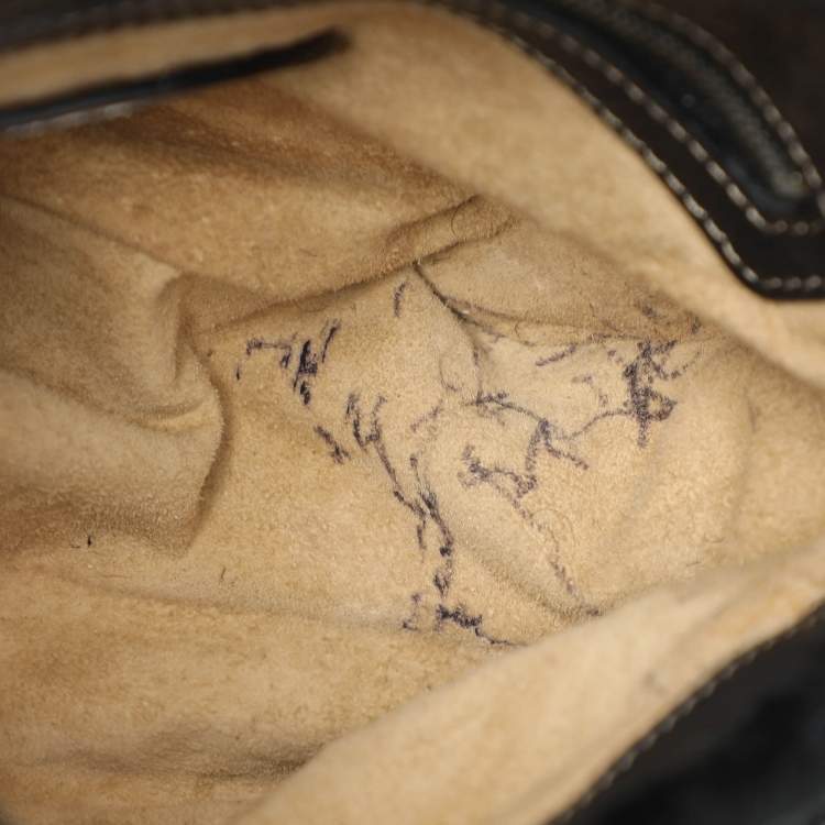 Pre Owned Fendi Black Fur and Leather Mama Baguette Shoulder Bag