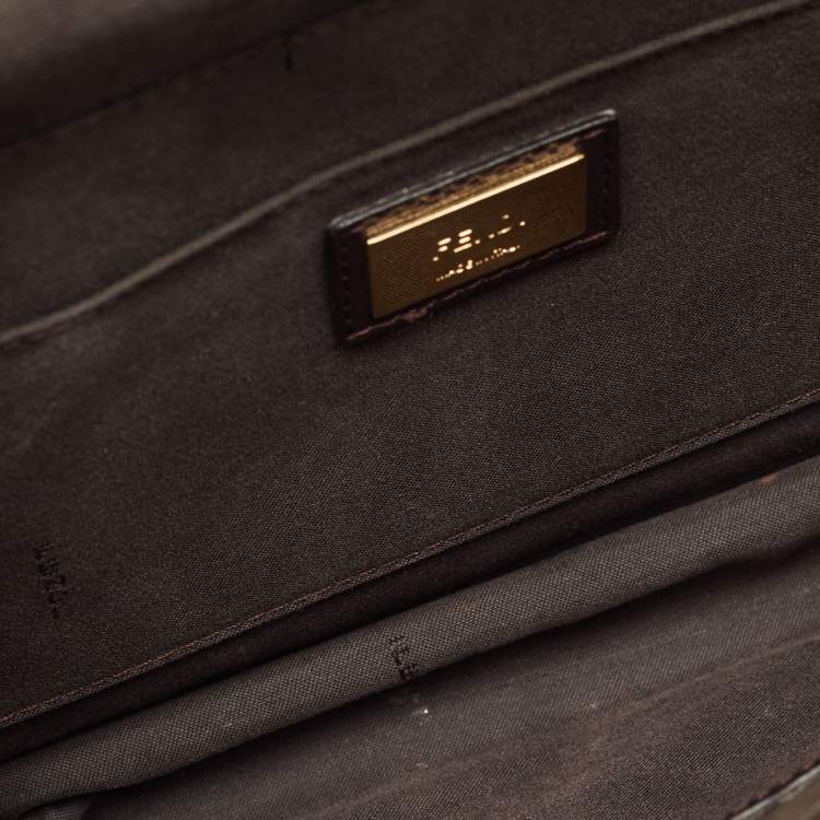 مملوكة مسبقًا Fendi Brown Zucca Canvas and Leather Small Demi Jour Top Handle Bag