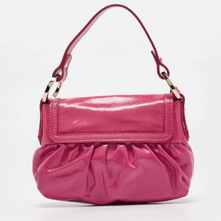 Pre Owned Fendi Pink Patent Leather Mini Chef Bag