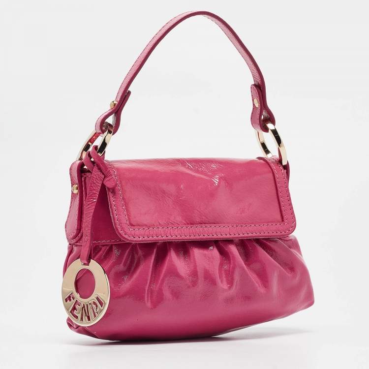 Pre Owned Fendi Pink Patent Leather Mini Chef Bag