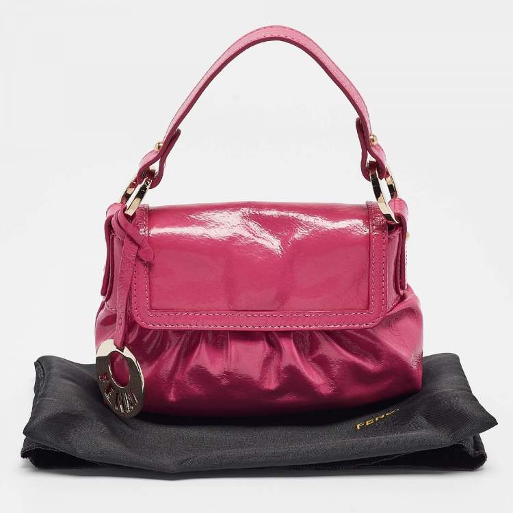 Pre Owned Fendi Pink Patent Leather Mini Chef Bag