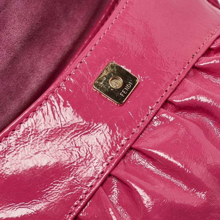 Pre Owned Fendi Pink Patent Leather Mini Chef Bag