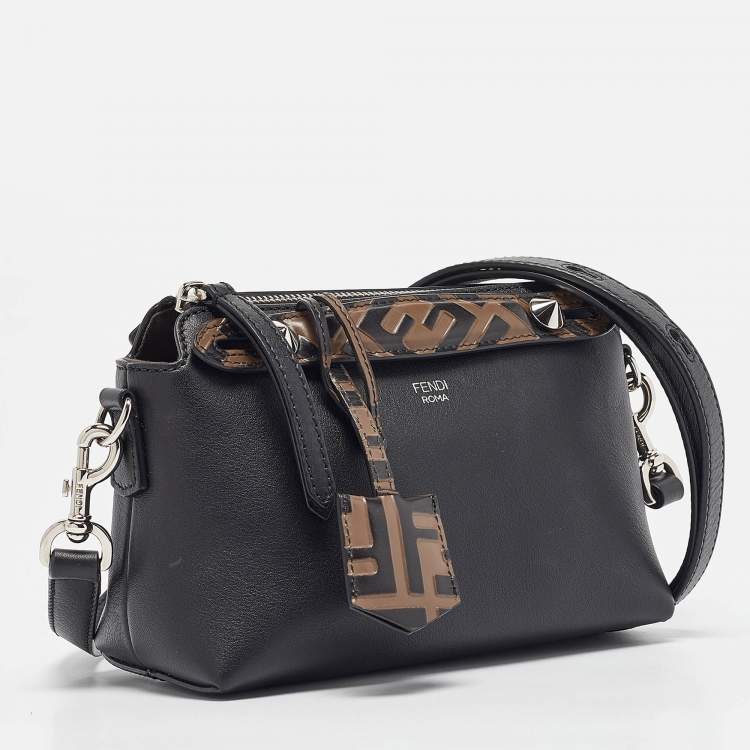 Pre Owned Fendi Black/Brown Leather Mini By The Way Crossbody Bag