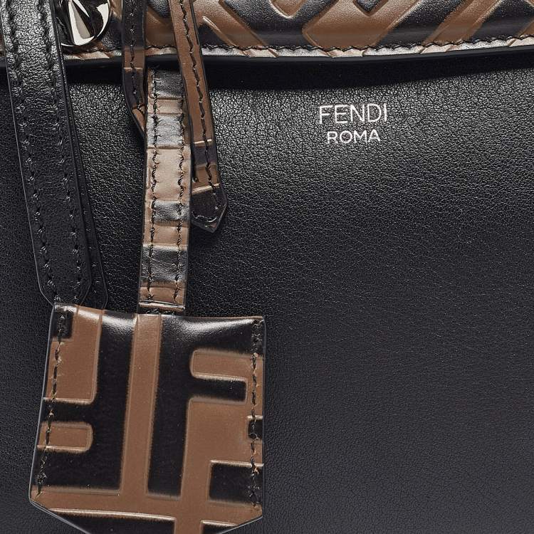 Pre Owned Fendi Black/Brown Leather Mini By The Way Crossbody Bag