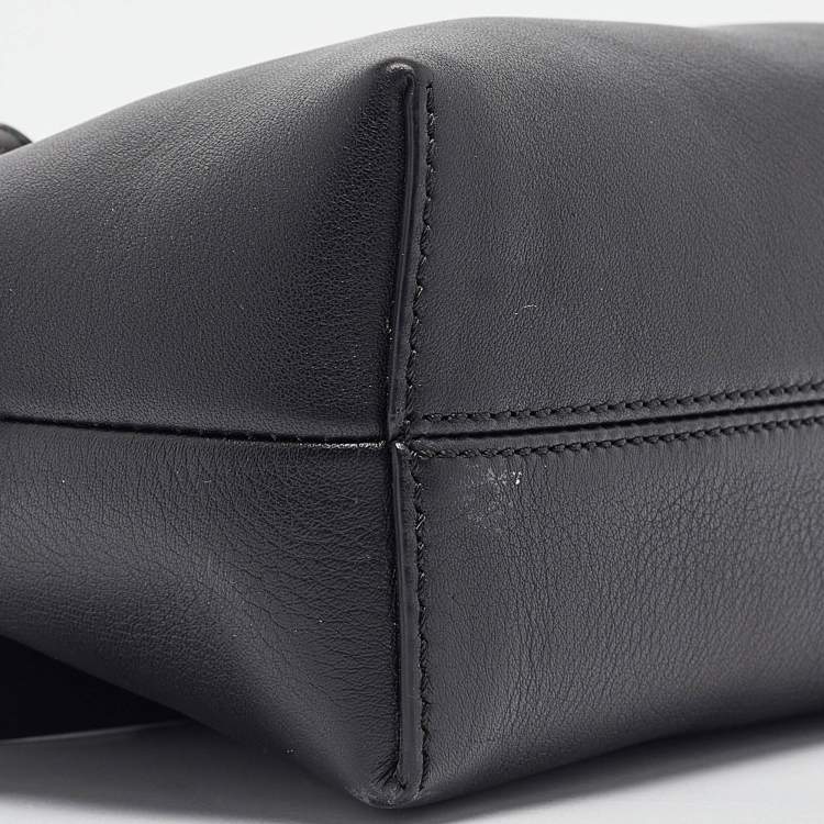 Pre Owned Fendi Black/Brown Leather Mini By The Way Crossbody Bag