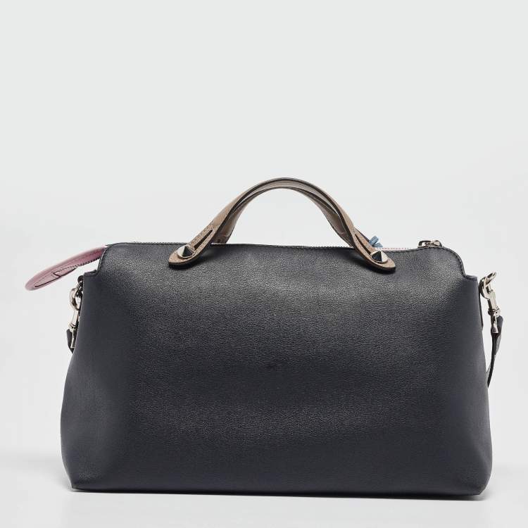 Pre Owned Fendi Blue/Pink Leather Large By The Way Boston Bag