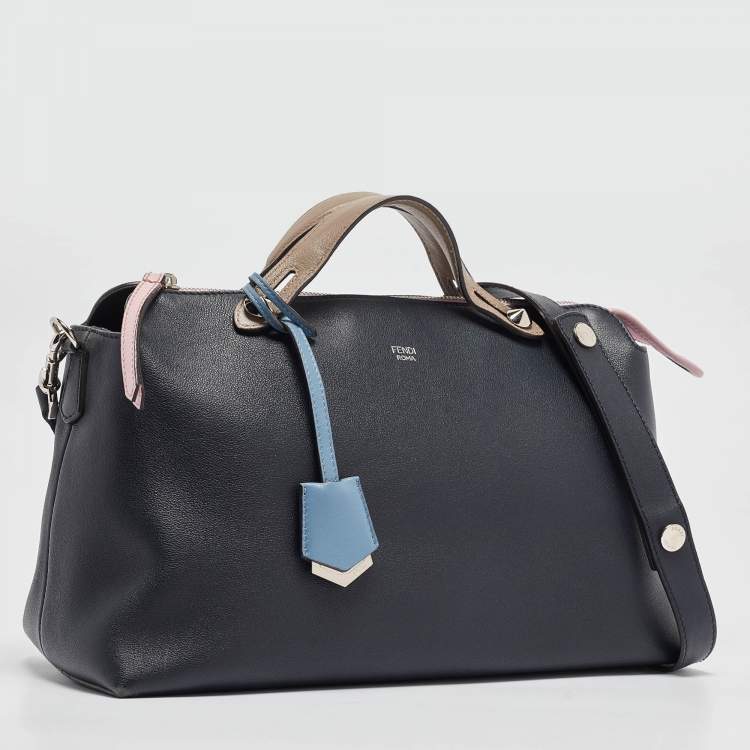 Pre Owned Fendi Blue/Pink Leather Large By The Way Boston Bag