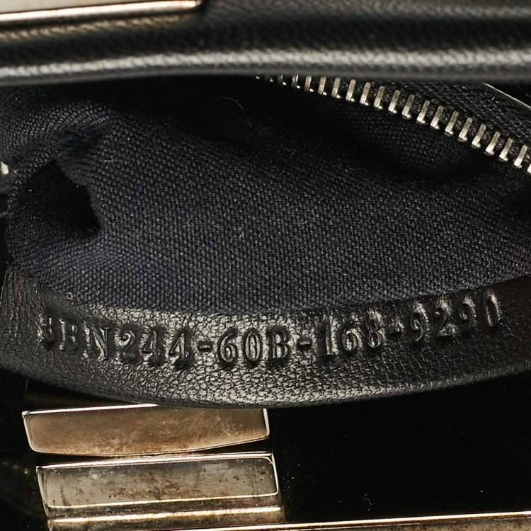 Pre Owned Fendi Black Leather Multicolor Studs Mini Peekaboo Top Handle Bag