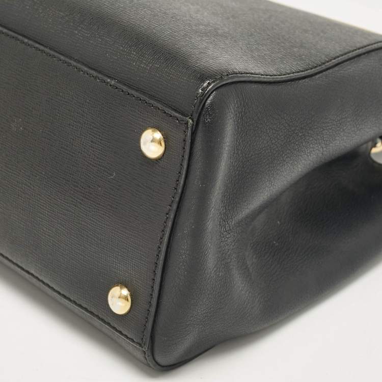 Pre Owned Fendi Black Leather Small 2Jours Tote