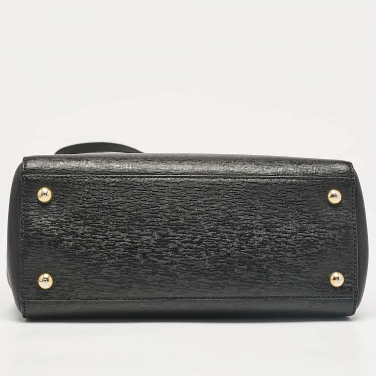 Pre Owned Fendi Black Leather Small 2Jours Tote