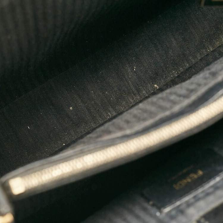 Pre Owned Fendi Black Leather Small 2Jours Tote