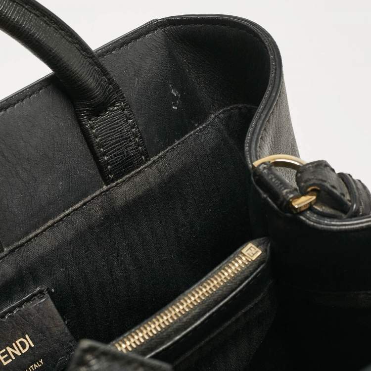 Pre Owned Fendi Black Leather Small 2Jours Tote