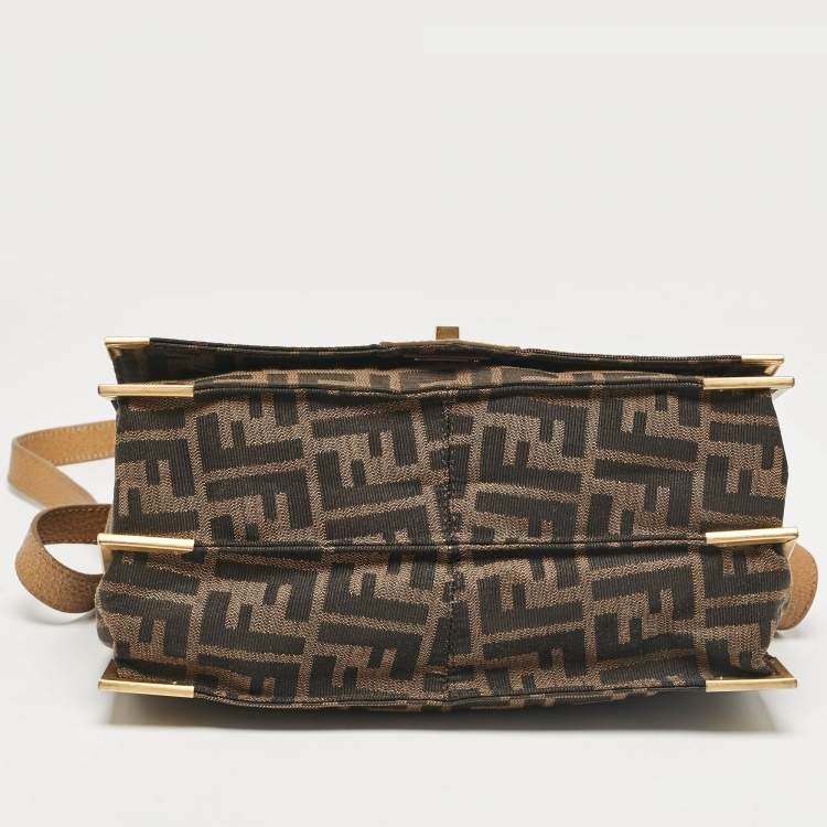 Pre Owned Fendi Tan/Brown Zucca Canvas Classico No.1 Top Handle Bag