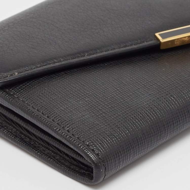 مملوكة مسبقًا Fendi Black Leather 2Jours Continental Wallet