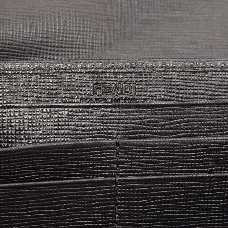 مملوكة مسبقًا Fendi Black Leather 2Jours Continental Wallet