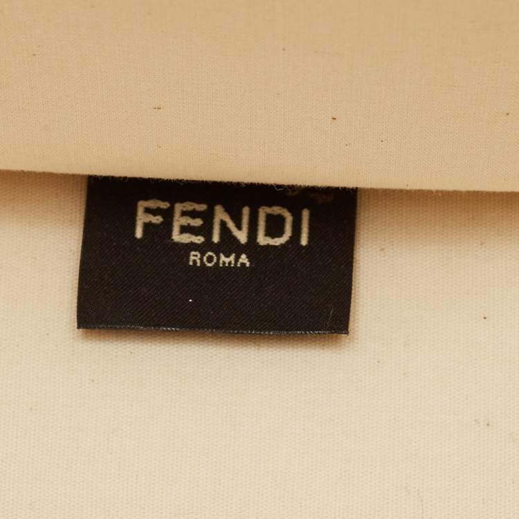 Pre Owned Fendi Black/Off White Canvas and Patent Leather Medium Sunshine Shopper Tote