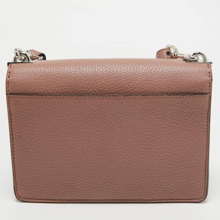 Pre Owned Fendi Old Rose Selleria Leather Messenger Bag