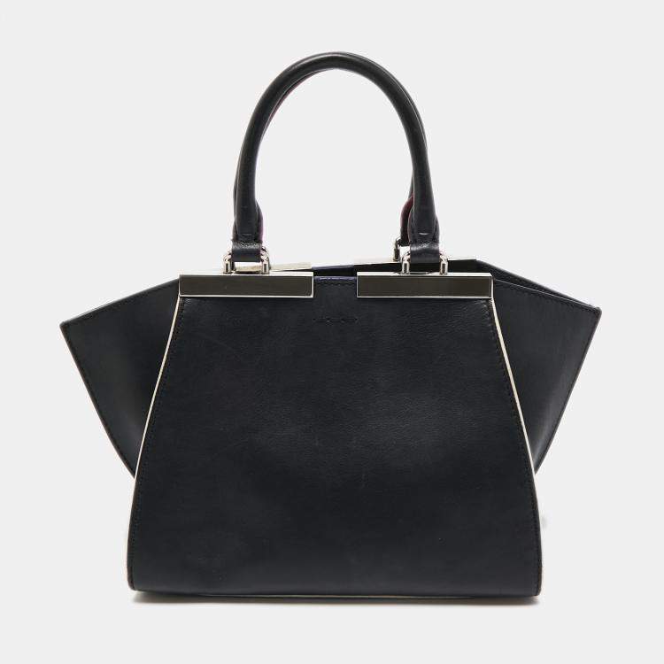 Pre Owned Fendi Black Leather Petite 3Jours Tote