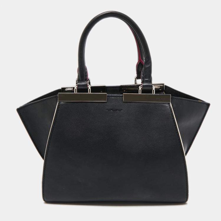 Pre Owned Fendi Black Leather Petite 3Jours Tote