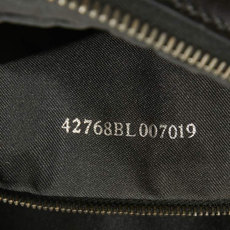 Pre Owned Fendi Black Zuchinno Fabric and Leather Zip Satchel