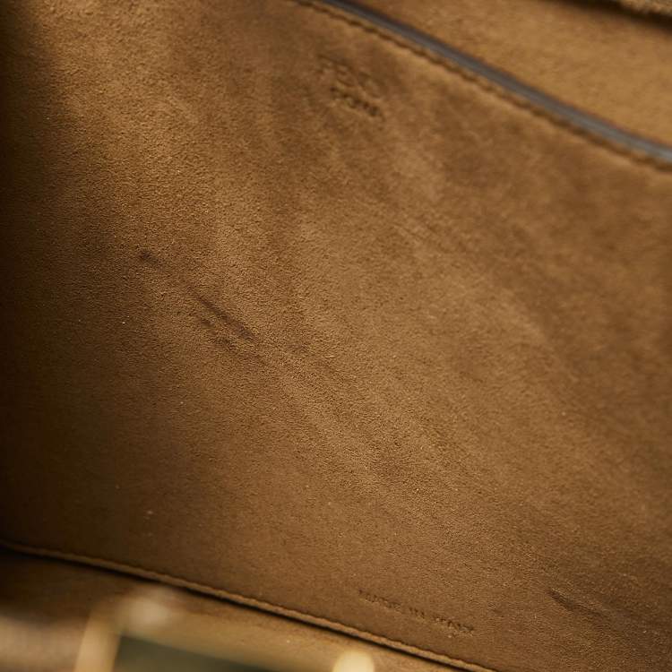 Pre Owned Fendi Brown FF Jacquard Fabric Small Sunshine Tote