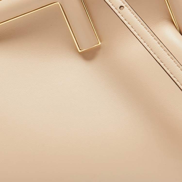 Pre Owned Fendi Peach Leather Small First Shoulder Bag