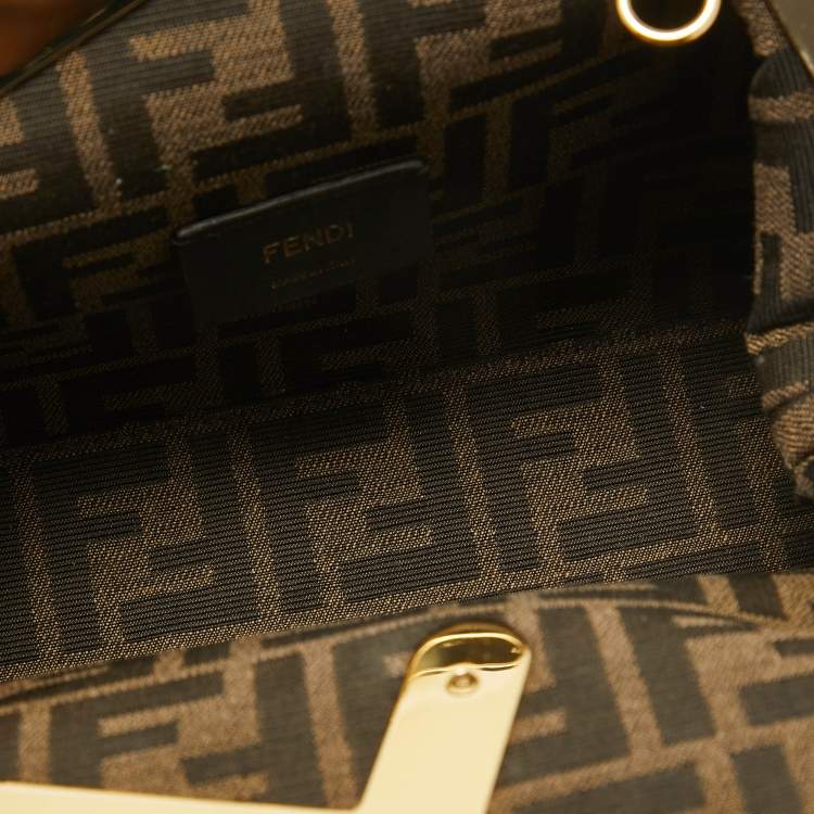 Pre Owned Fendi Peach Leather Small First Shoulder Bag