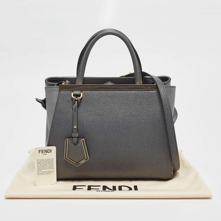 Pre Owned Fendi Grey Leather Petite Sac 2jours Tote